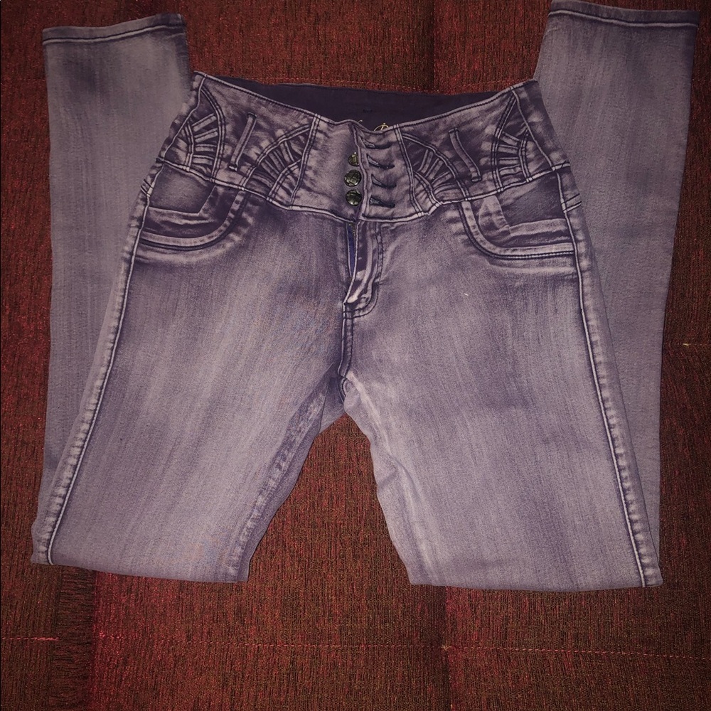 Purple Push Tush Skinny Jeans